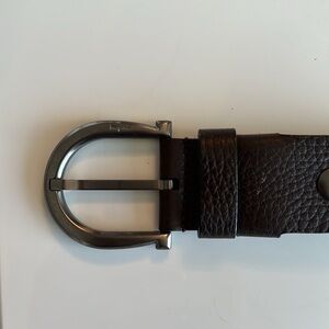 Authentic Brown leather Ferragamo belt men's 95 cm